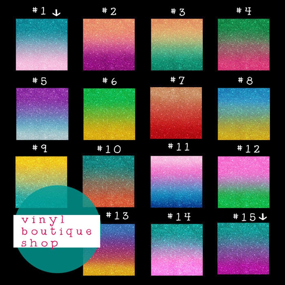 Glitter Faux Ombre Craft Vinyl Pattern Vinyl Outdoor Vinyl Vinyl Sheets