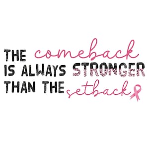 SUBLIMATION TRANSFER Ready to Press Pink Ribbon Comeback Stronger Cancer Awareness October Breast Leopard Month T-shirt Transfer