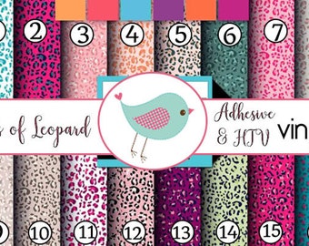 Lots of Leopard Cheetah Animal Print Pastels, Pink Print Adhesive Vinyl Heat Transfer Craft Vinyl Pattern Vinyl - Vinyl Sheets HTV Tshirt