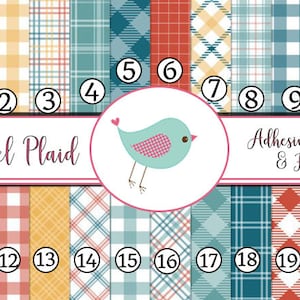 Pastel Plaid Fall Spring Colors Print Adhesive Vinyl Heat Transfer Craft Vinyl Pattern Vinyl - Vinyl Sheets