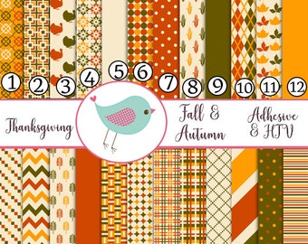 Thanksgiving Fall Autumn Polka dots stripe turkey Adhesive Vinyl Heat Transfer Craft Vinyl Pattern Vinyl - Vinyl Sheets HTV Tshirt