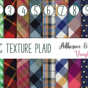 Fabric Texture Plaid Vinyl HTV Vinyl Prints Heat Transfer Vinyl, Vinyl Sheets, Tartan Plaid, Buffalo Plaid