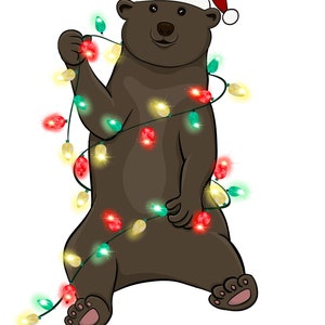 SUBLIMATION TRANSFER Ready to Press Christmas Bear Lights Merry Christmas Sublimation t-shirt Transfer