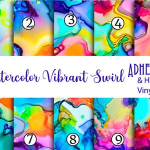 Alcohol Watercolor Vibrant Colors Vinyl Sheet Print Adhesive Vinyl Heat Transfer Craft Vinyl Pattern Vinyl - Vinyl Sheets