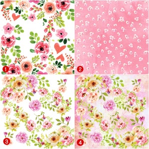 Craft Vinyl HTV Prints Vinyl Prints Sheet Size 12&quot;x12&quot; Heat Transfer Vinyl Floral Watercolor Digital Paper Vinyl SKU 0349