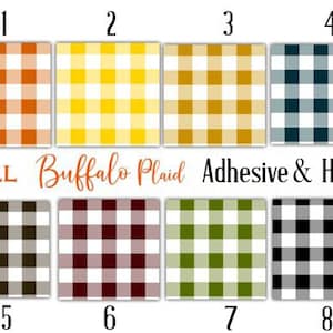 Fall Buffalo Plaid Checkered Sheets Print Adhesive Vinyl Heat Transfer Craft Vinyl Pattern Vinyl Sheets HTV Tshirt