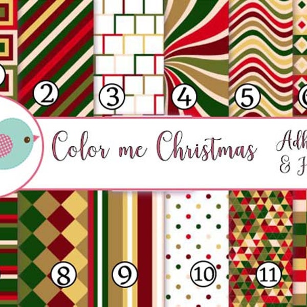 Color me Christmas Retro Classic HTV Tshirt Vinyl Adhesive Vinyl Heat Transfer Craft Pattern Vinyl - Vinyl Sheets