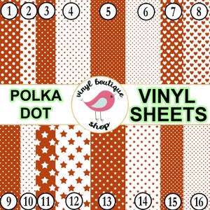 Polka Dot Rust Orange Vinyl Sheet Rustic Orange Geometric print Adhesive vinyl Heat transfer Craft vinyl Pattern vinyl - Vinyl