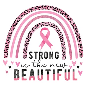 SUBLIMATION TRANSFER Ready to Press Pink Ribbon strong beautiful rainbow Cancer Awareness October Breast Leopard Month T-shirt Transfer