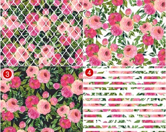 Printed Vinyl,Patterned Vinyl,HTV Prints,Vinyl Print,sheet size 12"x12'',Heat Transfer Vinyl, Vinyl sheet,Watercolor Floral Pattern,SKU 0393