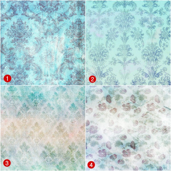 Craft Vinyl HTV Prints Vinyl Prints Sheet Size 12"x12" Heat Transfer Vinyl Digital Shabby Chich paper Vinyl SKU 0341