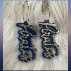 Teacher Appreciation Earrings, School Spirit Earrings, Custom Team Colors, Two-Layered Acrylic, Sports Fan Jewelry, School Pride