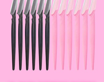 12pc Eyebrow Razor Pack For Beauty- Pink and Black
