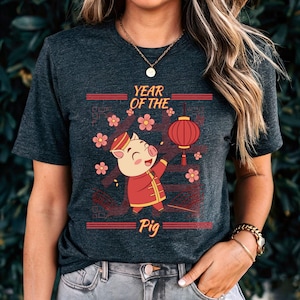 T-shirt de l&#39;année du cochon : t-shirt unisexe du Nouvel An lunaire