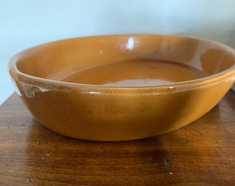 Vintage French  Grespots Digoin casserole dish, honey caramel colored glazed stoneware baking tray