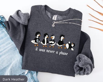 It Was Never A Phase Sweatshirt, Elder Emo Sweatshirt, Funny Emo Duck Crewneck, Emo Culture Goth Punk, Emo Clothing It Was Never A Phase