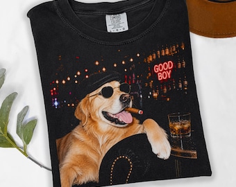 Good Boy Golden Retriever Graphic T-Shirt, Funny Dog Meme Shirt, Cool Dog Lover Gift, Sarcastic Dog Tee, Golden Retriever Dad Mom Gift