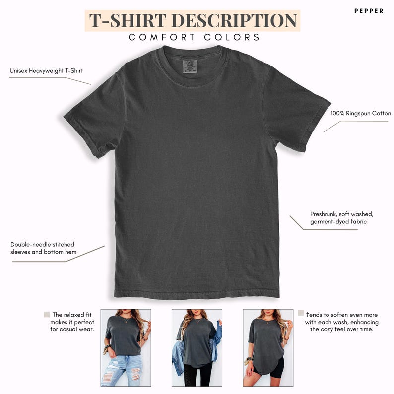 Puede incluir: Una camiseta unisex gris oscuro de peso pesado. La camiseta est&aacute; hecha de 100% algod&oacute;n ringspun y presenta mangas y dobladillo inferior con doble costura. La tela est&aacute; preencogida, lavada suavemente y te&ntilde;ida en prenda.