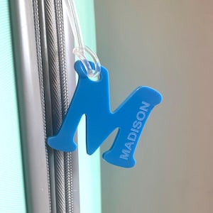 Benutzerdefinierter Name Gepäckanhänger, Acryl TASCHENANHÄNGER, personalisierter Anhänger, Reiseanhänger, Rucksack-Anfangsanhänger, personalisierter Anfangsanhänger-Schlüsselbund