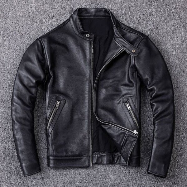 Leather Biker Black Jacket Sheepskin .jacket, bike, leather jacket, racing jacket, bomber jacket, leather jacket men, quilted jacket