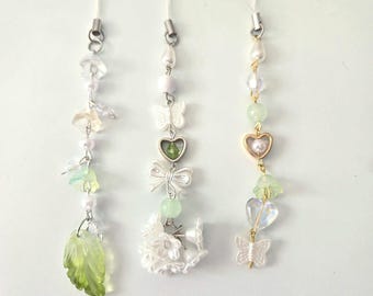 Cottagecore Phone Charm: Y2K Coquette Beaded Keychain