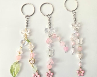 Sakura Beaded Keychain: Y2K Coquette Bag Charm - Kawaii Kpop Accessory