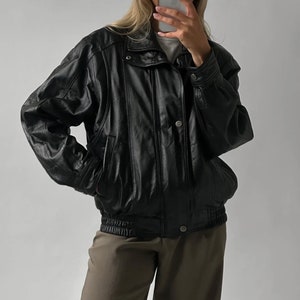 Blouson en cuir noir carré pour femme, pardessus en peau de mouton, fermeture éclair YKK, blouson aviateur pour femme, peau douce naturelle, cadeau pour fille
