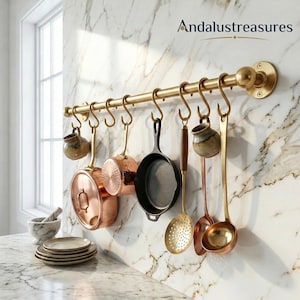 Organizer na doniczki: mosiężny skręcany pręt z haczykami w kształcie litery S (długość niestandardowa)