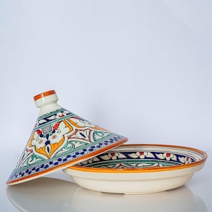 Berber and Karo Shbika design handmade moroccan ceramic tagine