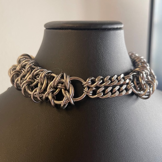 Barb Wire Chunky Chainmail Necklace or Choker - Etsy