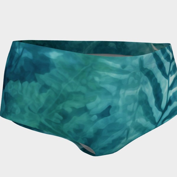 Leaf Print Short Shorts Activewear/Festival and Rave Clothes/Swim Bottoms/Beachwear/Athletic  And Sports Wear/ Free Delivery Canada/