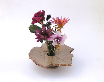 Botanical Home Decor . Grape Leaf Vase . taupe