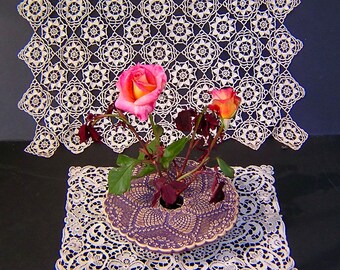 Mother's Day Gift, Doily Vase, Wheel Thrown Kiln-Fired Pottery Ikebana Vase
