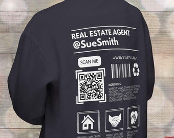 Personalized Realtor Sweatshirt: QR Code Real Estate Agent Gift
