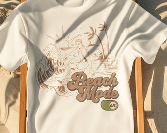Beach Mode On Comfort Colors Shirt, Plus Size Summer Vacation Tee