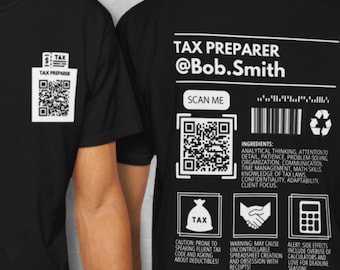 Custom QR Code Tax Preparer T-Shirt, Comfort Colors