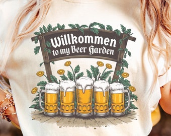 Willkommen Beer Garden Oktoberfest T-Shirt | Funny Drinking Tee