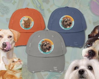 Custom Pet Photo Hat, Personalized Dog/Cat Picture, Cotton Twill