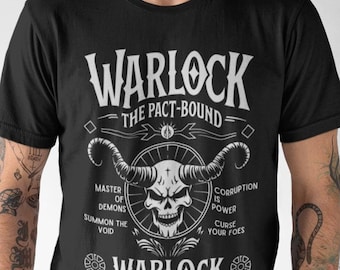 Warlock Pact-Bound Gamer Shirt, D&D Warcraft MMORPG Gift
