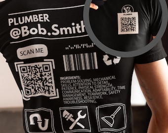 Plumber QR Code T-Shirt: Personalized Plumbing Gift