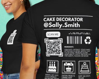 Custom Cake Decorator T-Shirt: QR Code Artist Gift