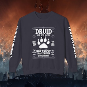 Customizable Warcraft Druid Sweatshirt: Geeky Gamer Gift