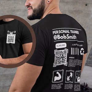 Personal Trainer Custom T-Shirt, QR Code Personal Trainer Shirt, Personal Trainer tee, Personal Trainer Gift, Custom Personal Trainer Gift