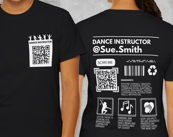 Custom Dance Teacher T-Shirt: Personalized QR Code Gift