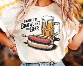 Oktoberfest T-Shirt | Powered by Bratwurst and Beer
