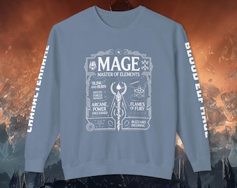 Customizable Mage Sweatshirt: Geeky Gamer Apparel
