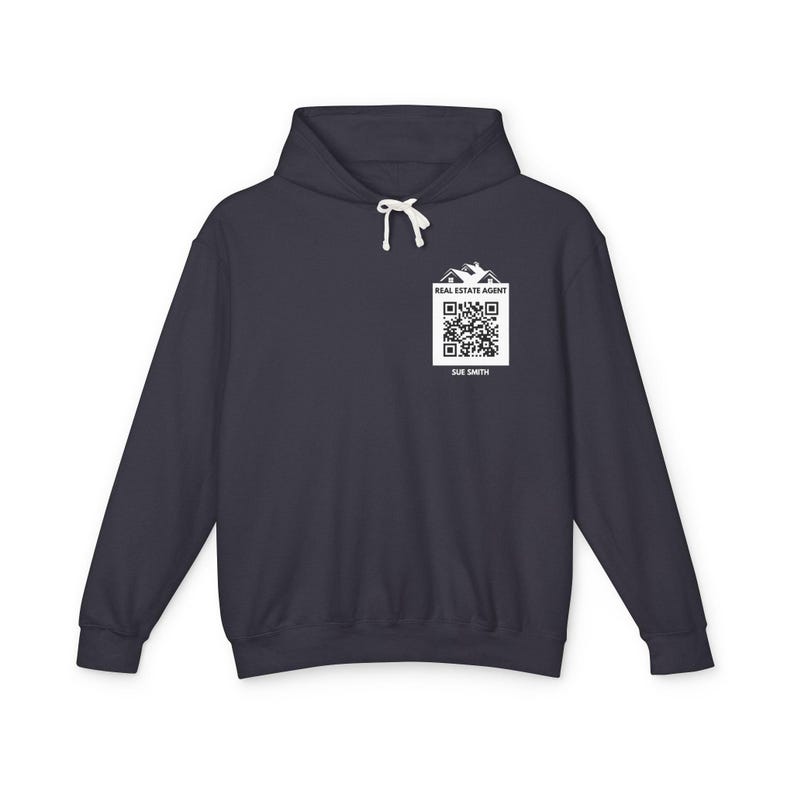 Custom QR Code Realtor Hoodie, Personalized Real Estate Agent Gift image 4