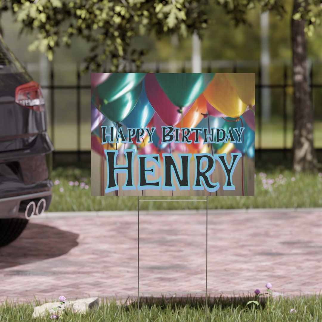 Personalized Birthday Yard Sign With Stand Happy Birthday Sign Birthday ...