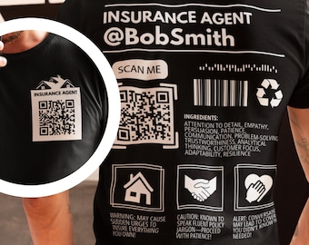 Personalized Insurance Agent T-Shirt with Custom QR Code