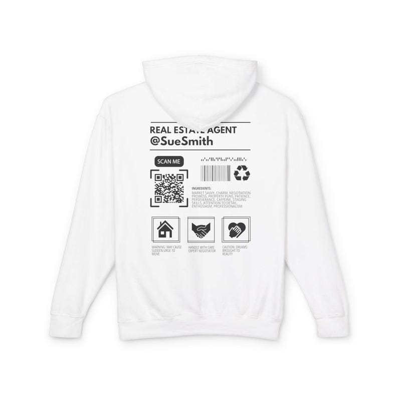 Custom QR Code Realtor Hoodie, Personalized Real Estate Agent Gift image 6